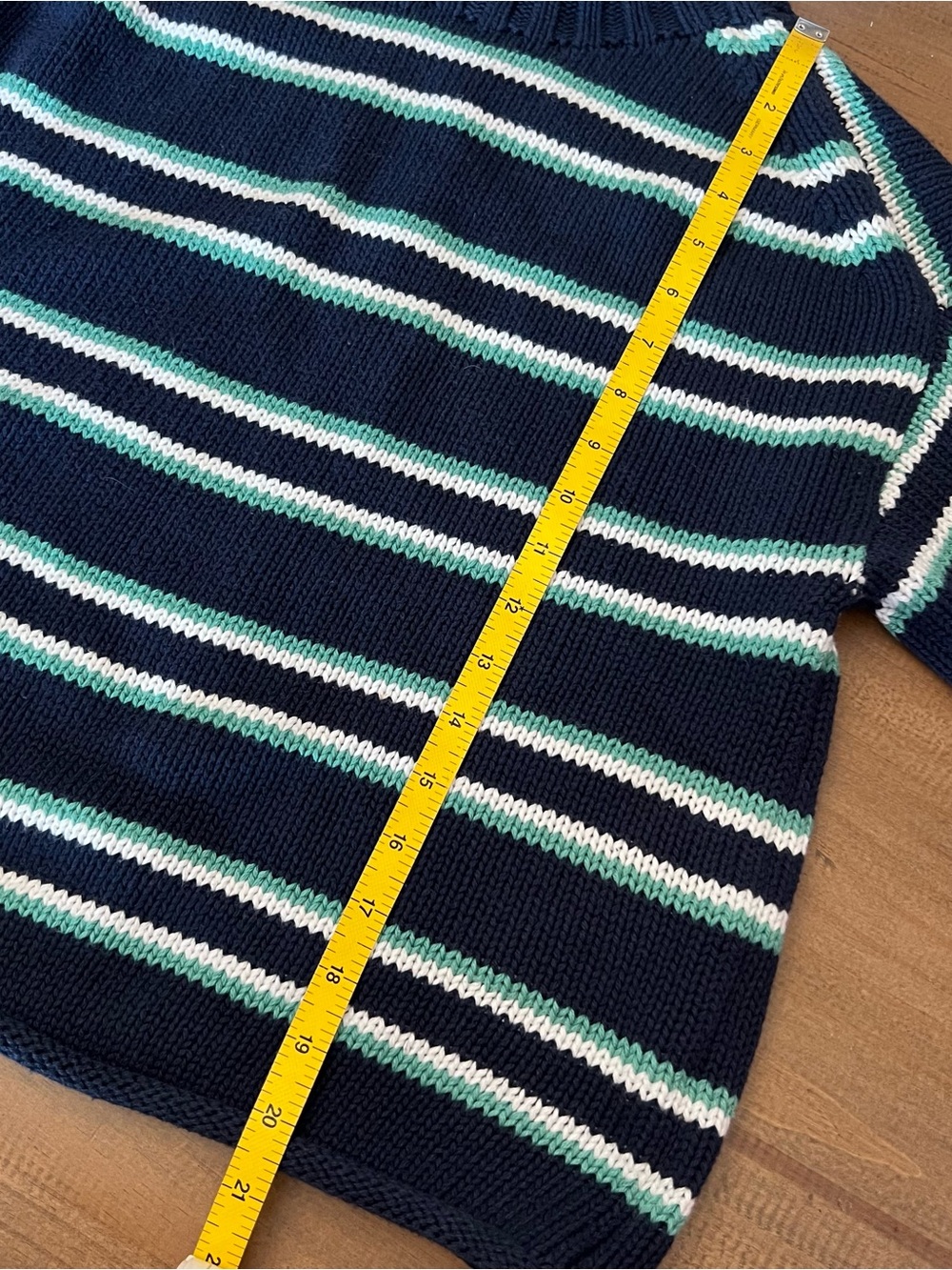J.Crew 2025 Rollneck Sweater Striped Navy Aqua Multi XXS - Picture 12 of 12